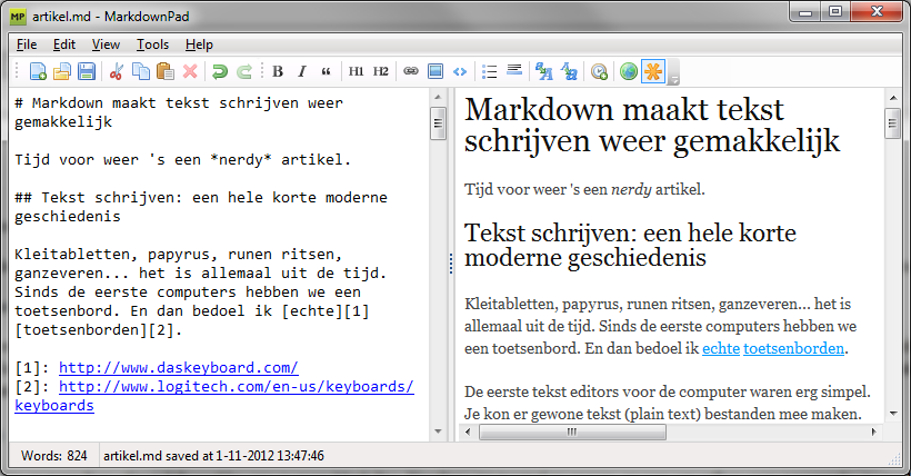 Screenshot of MarkdownPad
