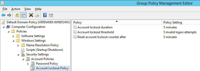 account lockout policy