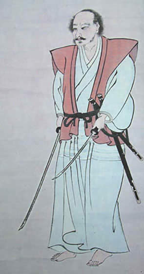 Miyamoto Musashi, zelfportret, ca. 1640.