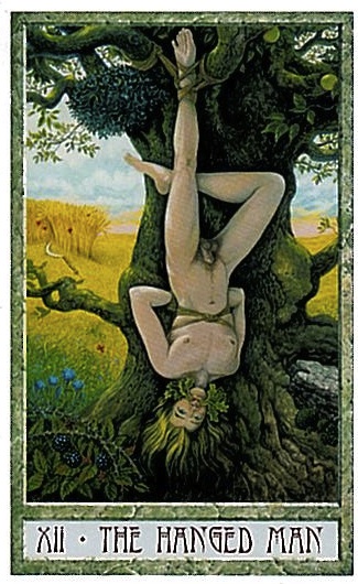 The Hanged Man from the Druid Craft Tarot