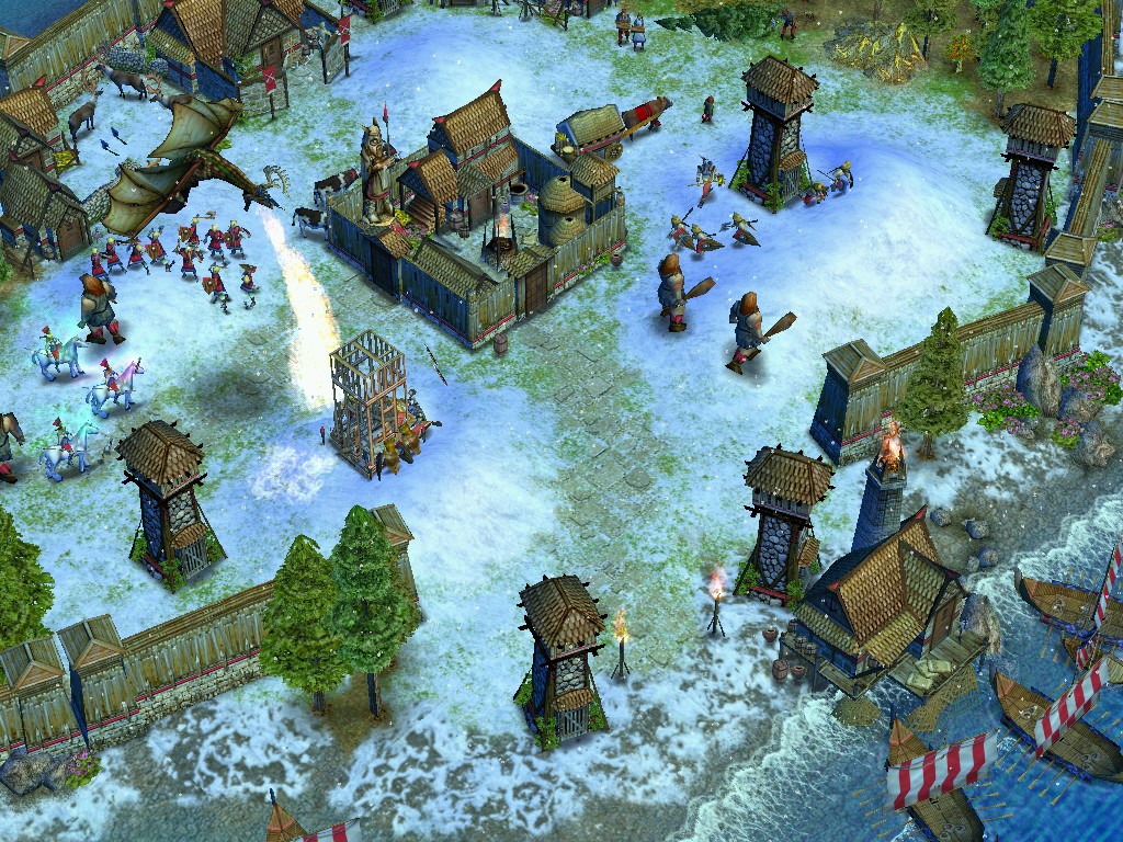 Fimbulwinter in het leuke computerspel Age of Mythology. De winter is een goed seizoen voor spelletjes en dus ook voor LAN games!