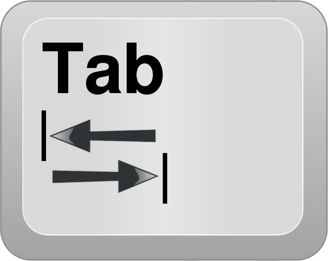 tab key on keyboard