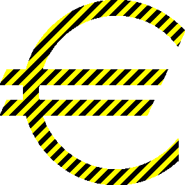 euro symbol, warning colors
