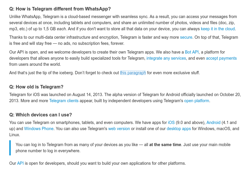 Uit de FAQ van Telegram.