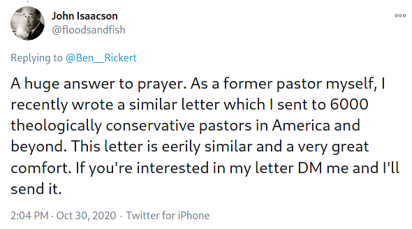 Isaacson says he wrote a similar letter